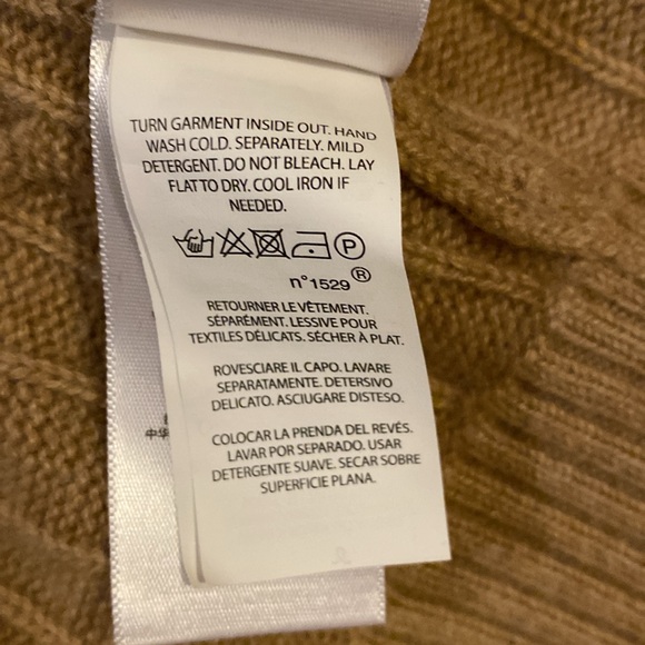 Polo 💯 cashmere shawl front open cardigan M - Picture 5 of 6